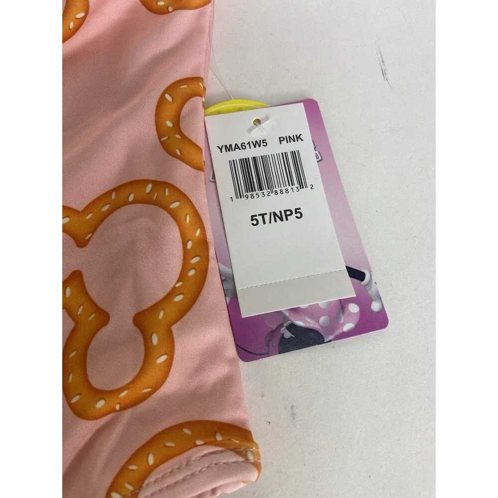 Disney Mickey Minnie Mouse Pretzel One Piece Swimsuit Swimwear Toddler Girls 5T
